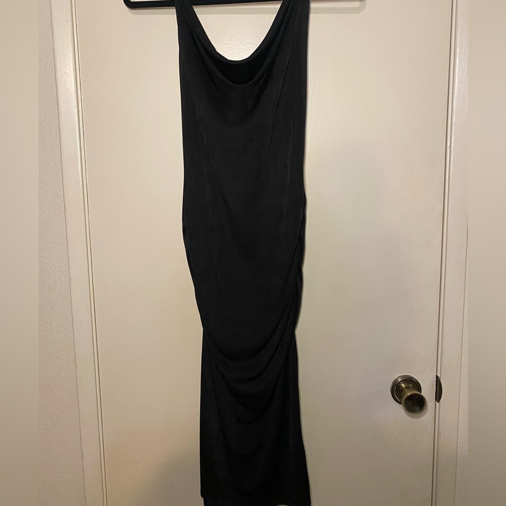 Black midi dress